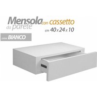 Argonauta - 4x Weiße Wandregale mit verstecktem Schublade cm 40 x 24 x 10 h von ARGONAUTA