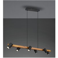 Iperbriko - Wood Island Chandelier 6 einstellbare zylindrische schwarze Spots Marley Trio Lighting von IPERBRIKO