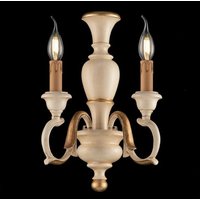 Iperbriko - Zweiflammige Wandlampe aus Elfenbein und Blattgold 25x h40 cm von IPERBRIKO