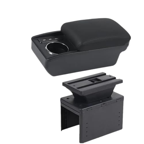 IPEVMLZ Armlehnen-Box Für TT Coupé Für TT Mittelkonsolenbox Getränkehalter Innenraum-Nachrüstteile(C2 Black line 3USB) von IPEVMLZ