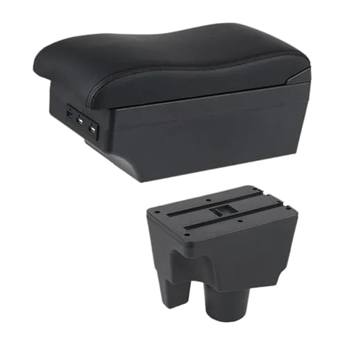 IPEVMLZ Armlehnenbox Für Toyota Für Aqua 2017 2018 2019 2020 2021 2022 Autoarmlehne Leder Armstütze Mittelkonsole Aufbewahrung USB(E2 Schwarze Linie) von IPEVMLZ