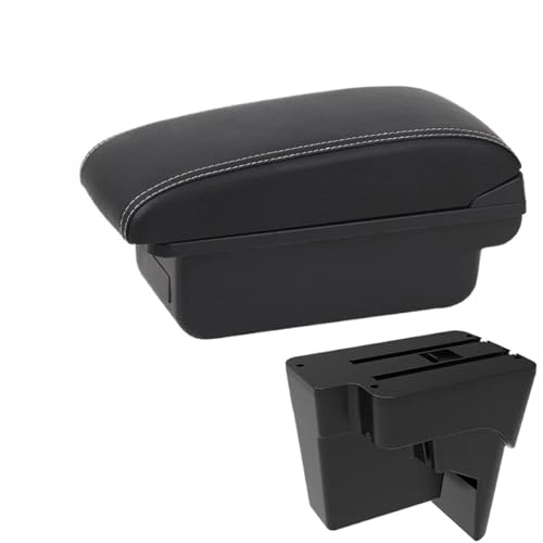 IPEVMLZ Autoarmlehne Für Kia K3 BL7 2023 2024 2025 Mittelkonsole Mit Staufach Und USB(C3 Schwarz weiß KEIN USB) von IPEVMLZ