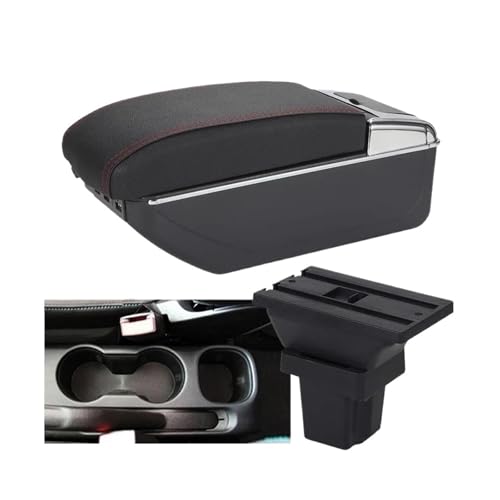 IPEVMLZ Autoarmlehnenbox Armstaubox Zubehör Für C&hevrolet Für Trax Für Tracker 2015 2016 2017 2018(B1 Schwarz rot 3USB) von IPEVMLZ