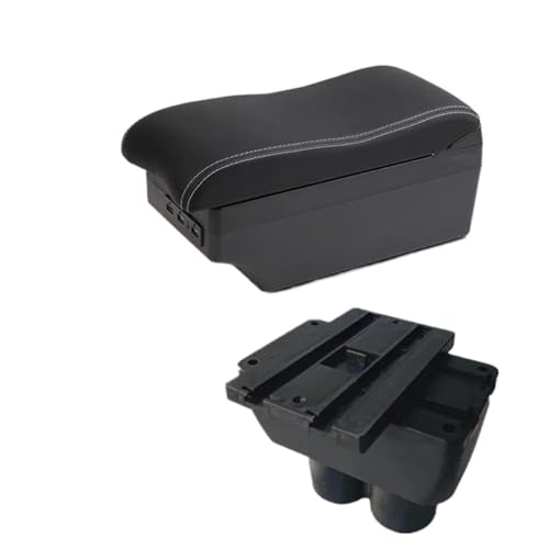 IPEVMLZ Für Caddy Armlehnenbox Mittelkonsole Ellbogenauflage Aufbewahrungsbox Mit USB-Schnittstelle Getränkehalter(C white line 7USB) von IPEVMLZ