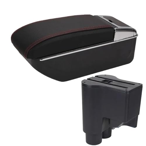 IPEVMLZ Für Daihatsu Für Sirion Für Materia 2007 2008 2009 2010 2011 2012 2013 2014 2015 Armaturenbrett-Ablage Auto-Zentralablage Armstütze(D1 Schwarz Rot Kein USB) von IPEVMLZ