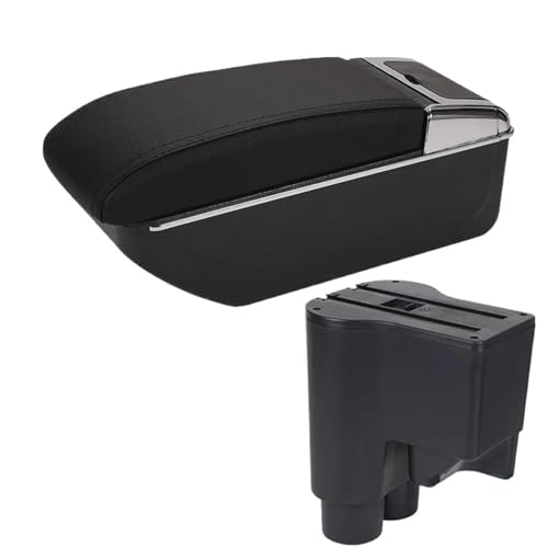 IPEVMLZ Für Daihatsu Für Sirion Für Materia 2007 2008 2009 2010 2011 2012 2013 2014 2015 Armaturenbrett-Ablage Auto-Zentralablage Armstütze(D2 Schwarz schwarz NoUSB) von IPEVMLZ