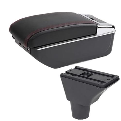 IPEVMLZ Für Fiat Für Panda Armlehnenbox USB Für PANDA II Armlehnenbox Getränkehalter Aschenbecher USB-Schnittstelle(D1 rote Linie 7USB) von IPEVMLZ