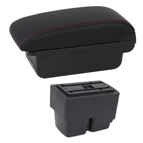 IPEVMLZ Für Fiesta Auto-Armlehnenbox Für Fiesta MK7 2009 2010 2011 2012 2013-2017 Zentrale Armlehnenbox(C1 Rote Linie) von IPEVMLZ