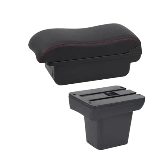 IPEVMLZ Für Freelander Armlehnenbox Für Frelender 2 2006 2007 2008 2009 2010 2011 2012 Zentrale Aufbewahrungsbox(A2 Black red NO USB) von IPEVMLZ