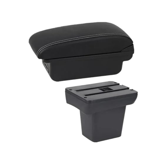 IPEVMLZ Für Freelander Armlehnenbox Für Frelender 2 2006 2007 2008 2009 2010 2011 2012 Zentrale Aufbewahrungsbox(B1 Schwarz weiß 3USB) von IPEVMLZ