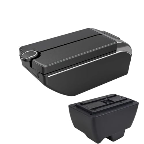 IPEVMLZ Für Mahindra Für Bolero Armlehnenbox Universelle Auto Mittelarmstützenbox Umbauzubehör(B3 white line 7 usb) von IPEVMLZ