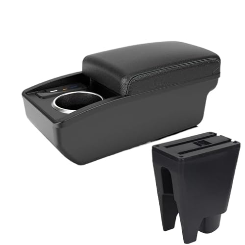 IPEVMLZ Für Peugeot 107 Armlehnenbox Innenraum Auto-Armlehne Mittelkonsole Aufbewahrungsbox USB Und Getränkehalter(B3 white line 6 usb) von IPEVMLZ