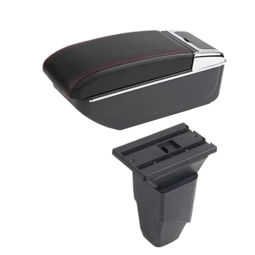 IPEVMLZ Für Peugeot 206 Cc Armlehnenkasten Mittelkonsolenbox Innenraum-Nachrüstung USB-Aufladung(B rote Linie KEIN USB) von IPEVMLZ
