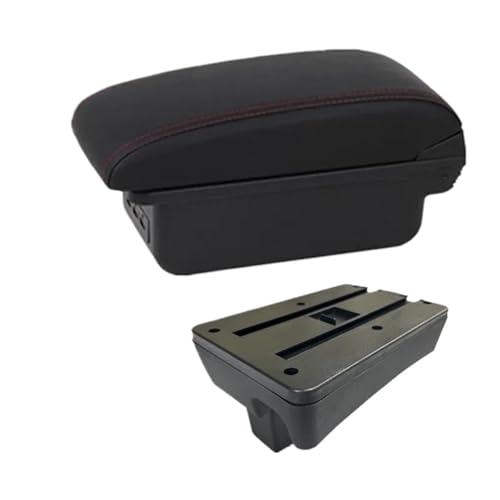 IPEVMLZ Für Peugeot 307 I 2001 2002 2003 2004 2005-2008 Armlehnenbox Aufbewahrungsbox Innenausstattung Modifizierte Autoteile(B1 Schwarz rot 3USB) von IPEVMLZ