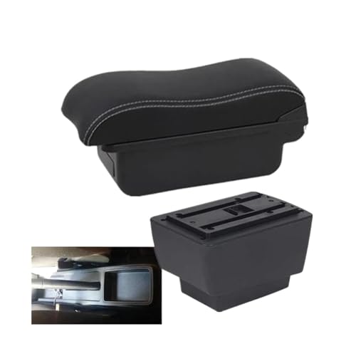 IPEVMLZ Für S&koda Für Fabia 3 Combi 2015-2021 Auto Armlehnenbox Auto Armlehnenbox Aufbewahrungsbox(A white line No USB) von IPEVMLZ