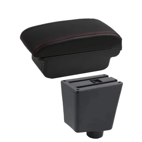 IPEVMLZ Für SEAT Für Ibiza 6j Ibiza 6L Armaturenbrett-Ablage Für SEAT Für Ibiza III 2001-2008 Auto-Armlehnenbox(A1 rote Linie Kein USB) von IPEVMLZ