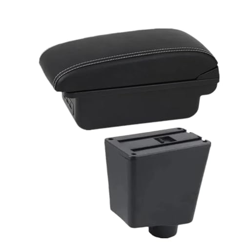 IPEVMLZ Für SEAT Für Ibiza 6j Ibiza 6L Armaturenbrett-Ablage Für SEAT Für Ibiza III 2001-2008 Auto-Armlehnenbox(B1 white line 3USB) von IPEVMLZ