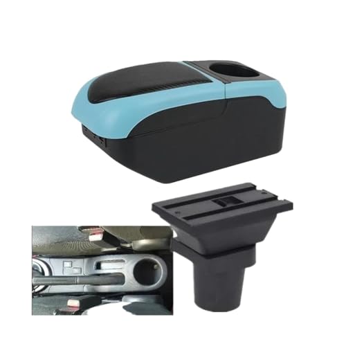IPEVMLZ Für Toyota Für Urban Cruiser Armlehnenbox Für Ist Armlehnenbox Mittelkonsolenfach Innenraum(Schwarz Blau) von IPEVMLZ