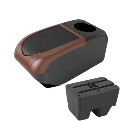 IPEVMLZ Für Toyota Für Yaris Cross Armlehnenbox Für Toyota Für Yaris Suv Zentrale Aufbewahrungsbox Dekorierung Mit USB-Schnittstelle(B3 Brown frame 6USB) von IPEVMLZ