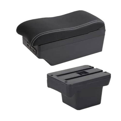 IPEVMLZ Für VW Für Caddy 5 2024 Armlehnenbox Innenausstattung(C white line 7USB) von IPEVMLZ