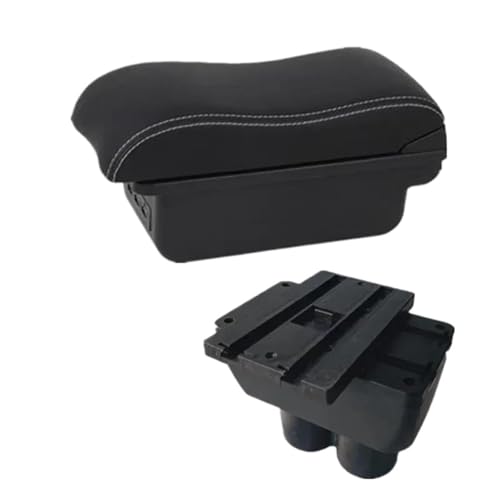 IPEVMLZ Für VW Für T&ouran Für Caddy Armaturenbrett-Box Mittelkonsole Ellenbogenauflage Zentrale Aufbewahrungsbox Mit USB-Anschluss Und Getränkehalter(B white line 3USB) von IPEVMLZ