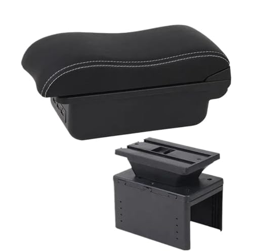 IPEVMLZ Universelle Armlehnenbox Universalmodell Autoarmlehne Fahrzeugzubehör Staufach Umbausatz Ermüdungsreduzierung(B3 weiße Linie 3USB) von IPEVMLZ