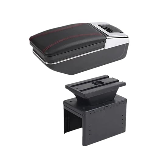 IPEVMLZ Universelle Auto-Armaturenbrett-Box Zentral Universalmodell Armaturenbrett-Box Autoaccessoires Aufbewahrungsbox Armstütze(A1 rote Linie Kein USB) von IPEVMLZ
