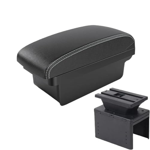 IPEVMLZ Universelle Auto Armlehnenbox Mitte Universelles Modell Armlehnen Aufbewahrungsbox Armsupport Innenraum Nachrüstteile(A2 Black white NO USB) von IPEVMLZ