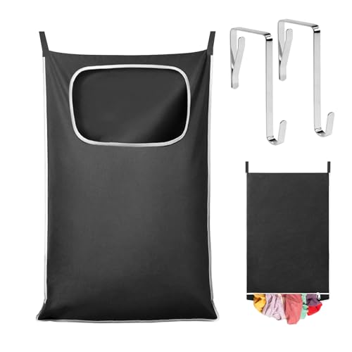 Großer Wäschesammler zum Aufhängen – Organizer für schmutzige Kleidung über der Tür mit breiter Öffnung und Reißverschluss unten, platzsparend für Badezimmer, Schlafzimmer, Wohnheim, Wohnmobil, Reisen Großer Wäschesammler zum Aufhängen – Organizer für schmutzige Kleidung über der Tür mit breiter Öffnung und Reißverschluss unten, platzsparend für Badezimmer, Schlafzimmer, Wohnheim, Wohnmobil, Reisen von IPJIB