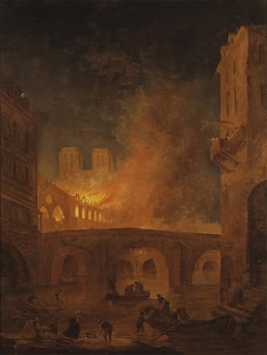 IPLUPJDY Berühmte Gemälde Gemälde Kunst Bilder Kunstdruck Leinwand Der des Hotel Dieu in Paris von Hubert Robert Abstrakte Leinwandbilder für Wohnzimmer-Dekor 60x90cm von IPLUPJDY