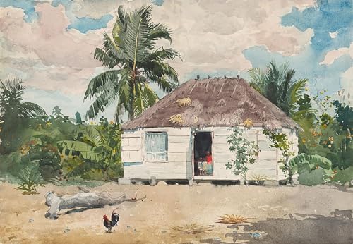 IPLUPJDY Berühmte Gemälde Gemälde Kunst Bilder Kunstdruck Leinwand Einheimische hütte in nassau von winslow homer Abstrakte Leinwandbilder für Wohnzimmer-Dekor 60x90cm IPLUPJDY Berühmte Gemälde Gemälde Kunst Bilder Kunstdruck Leinwand Einheimische hütte in nassau von winslow homer Abstrakte Leinwandbilder für Wohnzimmer-Dekor 60x90cm von IPLUPJDY