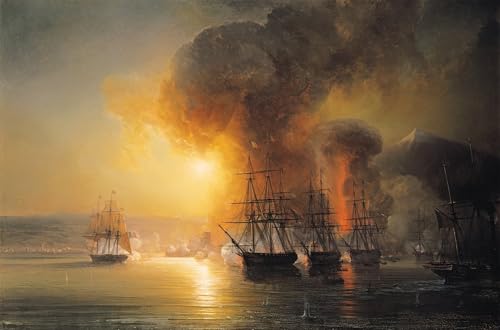 IPLUPJDY Berühmte Gemälde Gemälde Kunst Bilder Kunstdruck Leinwand Eroberung des Forts von Saint-Jean-d Ulloa im November durch Jean Antoine Theodore Gudin für Wohnzimmer-Dekor 60x90cm von IPLUPJDY