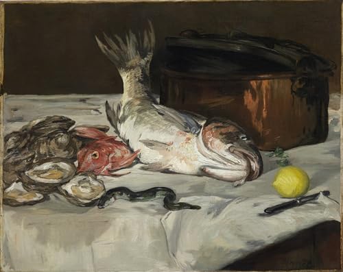 IPLUPJDY Berühmte Gemälde Gemälde Kunst Bilder Kunstdruck Leinwand Fisch von edouard manet Abstrakte Leinwandbilder für Wohnzimmer-Dekor 60x90cm von IPLUPJDY