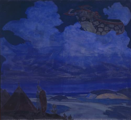IPLUPJDY Berühmte Gemälde Gemälde Kunst Bilder Kunstdruck Leinwand Fliegender Teppich von nicholas roerich Abstrakte Leinwandbilder für Wohnzimmer-Dekor 60x90cm von IPLUPJDY