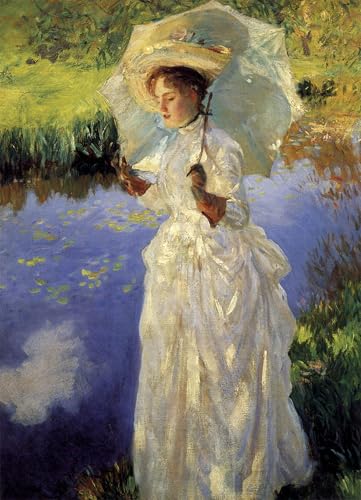 IPLUPJDY Berühmte Gemälde Gemälde Kunst Bilder Kunstdruck Leinwand Morgenspaziergang von john singer sargent Abstrakte Leinwandbilder für Wohnzimmer-Dekor 60x90cm von IPLUPJDY