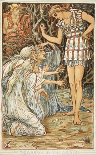 IPLUPJDY Berühmte Gemälde Gemälde Kunst Bilder Kunstdruck Leinwand Perseus und die graia illustration von walter crane Abstrakte Leinwandbilder für Wohnzimmer-Dekor 60x90cm von IPLUPJDY