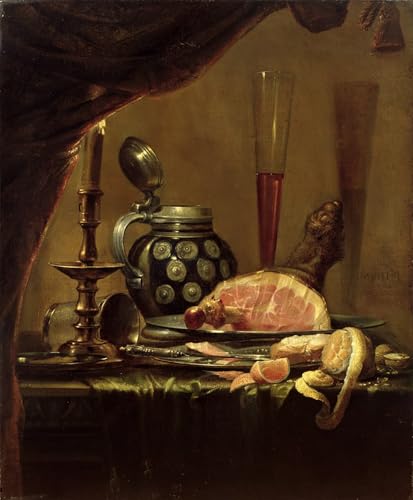 IPLUPJDY Berühmte Gemälde Gemälde Kunst Bilder Kunstdruck Leinwand Stillleben mit Schinken von Pieter De Ring Abstrakte Leinwandbilder für Wohnzimmer-Dekor 60x90cm IPLUPJDY Berühmte Gemälde Gemälde Kunst Bilder Kunstdruck Leinwand Stillleben mit Schinken von Pieter De Ring Abstrakte Leinwandbilder für Wohnzimmer-Dekor 60x90cm von IPLUPJDY