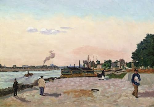 IPLUPJDY Berühmte Gemälde Gemälde Kunst Bilder Kunstdruck Leinwand Vue von Bercy Paris von Jean Baptiste Armand Guillaumin Abstrakte Leinwandbilder für Wohnzimmer-Dekor 60x90cm von IPLUPJDY