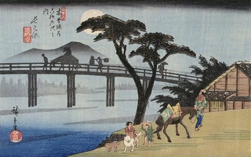 IPLUPJDY Berühmte Gemälde Gemälde Kunst Bilder Kunstdruck Leinwand Weide am Ausgang von Shimabara von Utagawa Hiroshige Abstrakte Leinwandbilder für Wohnzimmer-Dekor 60x90cm von IPLUPJDY