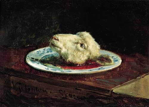IPLUPJDY Bilder Moderne Kunst Gemälde WandgemäLde Lammkopf auf einem teller von viggo johansen Leinwand Malerei Poster für Wanddekoration 60x90cm von IPLUPJDY