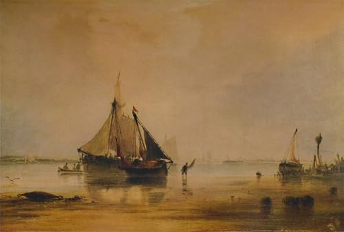 IPLUPJDY Bilder Moderne Kunst Gemälde WandgemäLde Schiffe am Ufer in der Nähe von Southampton von Vandyke Copley Fielding Leinwand Malerei Poster für Wanddekoration 60x90cm IPLUPJDY Bilder Moderne Kunst Gemälde WandgemäLde Schiffe am Ufer in der Nähe von Southampton von Vandyke Copley Fielding Leinwand Malerei Poster für Wanddekoration 60x90cm von IPLUPJDY