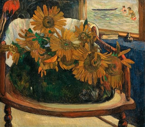 IPLUPJDY Bilder Moderne Kunst Gemälde WandgemäLde Sonnenblumen auf einem Sessel Tournesols sur un fauteuil von paul gauguin Leinwand Malerei Poster für Wanddekoration 60x90cm von IPLUPJDY