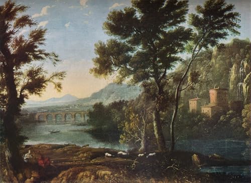 IPLUPJDY Bilder Moderne Kunst Gemälde WandgemäLde die Lieblingsmühle des Künstlers von Claude Lorrain Leinwand Malerei Poster für Wanddekoration 60x90cm von IPLUPJDY