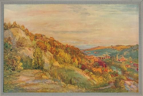 IPLUPJDY Bilder Moderne Kunst Gemälde WandgemäLde die Rote Brücke Ironbridge von berühmten Künstlern Leinwand Malerei Poster für Wanddekoration 60x90cm von IPLUPJDY