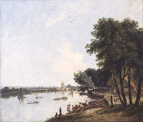 IPLUPJDY Bilder Moderne Kunst Gemälde WandgemäLde ein Blick auf die Themse bei Chelsea mit der Postmühle bei Nine Elms Beyond von William Hodges Leinwand Malerei Poster für Wanddekoration 60x90cm IPLUPJDY Bilder Moderne Kunst Gemälde WandgemäLde ein Blick auf die Themse bei Chelsea mit der Postmühle bei Nine Elms Beyond von William Hodges Leinwand Malerei Poster für Wanddekoration 60x90cm von IPLUPJDY