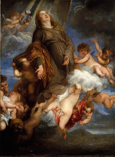 IPLUPJDY Kunstdruck Leinwand Abstrakte Leinwand Kunst Bilder Druck Wandgemälde Der heilige Fürbitte für die von Palermo heimgesuchte vonVan Dyck Gemälde Kunst Bilder für Wanddekoration 60x90cm von IPLUPJDY