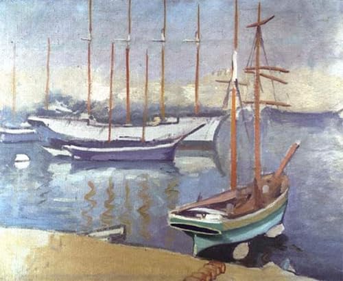 IPLUPJDY Kunstdruck Leinwand Abstrakte Leinwand Kunst Bilder Druck Wandgemälde Segelboote in Marseille von Albert Marquet Gemälde Kunst Bilder für Wanddekoration 60x90cm von IPLUPJDY