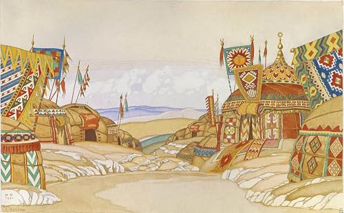 IPLUPJDY Kunstdruck Leinwand Abstrakte Leinwand Kunst Bilder Druck Wandgemälde das Polovtsian Camp Stage Design für den Operaigor von Ivan Yakovlevich Bilibin für Wanddekoration 60x90cm IPLUPJDY Kunstdruck Leinwand Abstrakte Leinwand Kunst Bilder Druck Wandgemälde das Polovtsian Camp Stage Design für den Operaigor von Ivan Yakovlevich Bilibin für Wanddekoration 60x90cm von IPLUPJDY