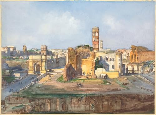 IPLUPJDY Kunstdruck Leinwand Abstrakte Leinwand Kunst Bilder Druck Wandgemälde der Titusbogen und der Venustempel in der Nähe des Forum Romanum von Ippolito Caffi für Wanddekoration 60x90cm von IPLUPJDY
