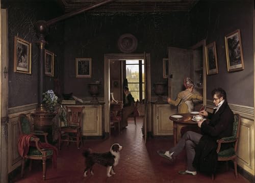 IPLUPJDY Kunstdruck Leinwand Abstrakte Leinwand Kunst Bilder Druck Wandgemälde eine Innenansicht eines Speisesaals von einem berühmten Künstler Gemälde Kunst Bilder für Wanddekoration 60x90cm von IPLUPJDY